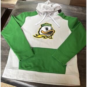 Oregon Ducks Men's Fanatics White Green Team Pullover Hoodie Size Medium NWOT